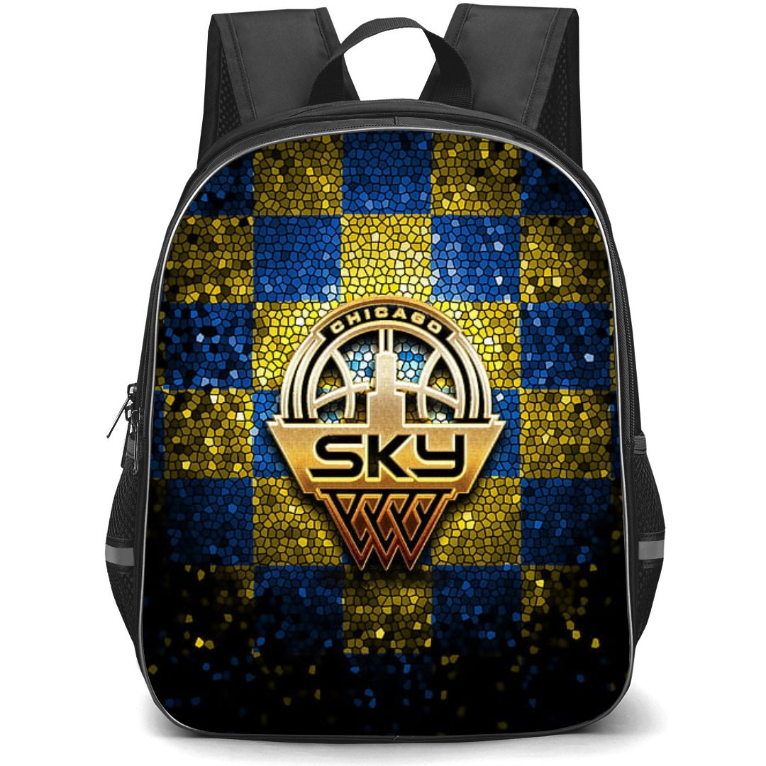 WNBA Chicago Sky Backpack StudentPack - Chicago Sky Golden Logo On Glitter Background