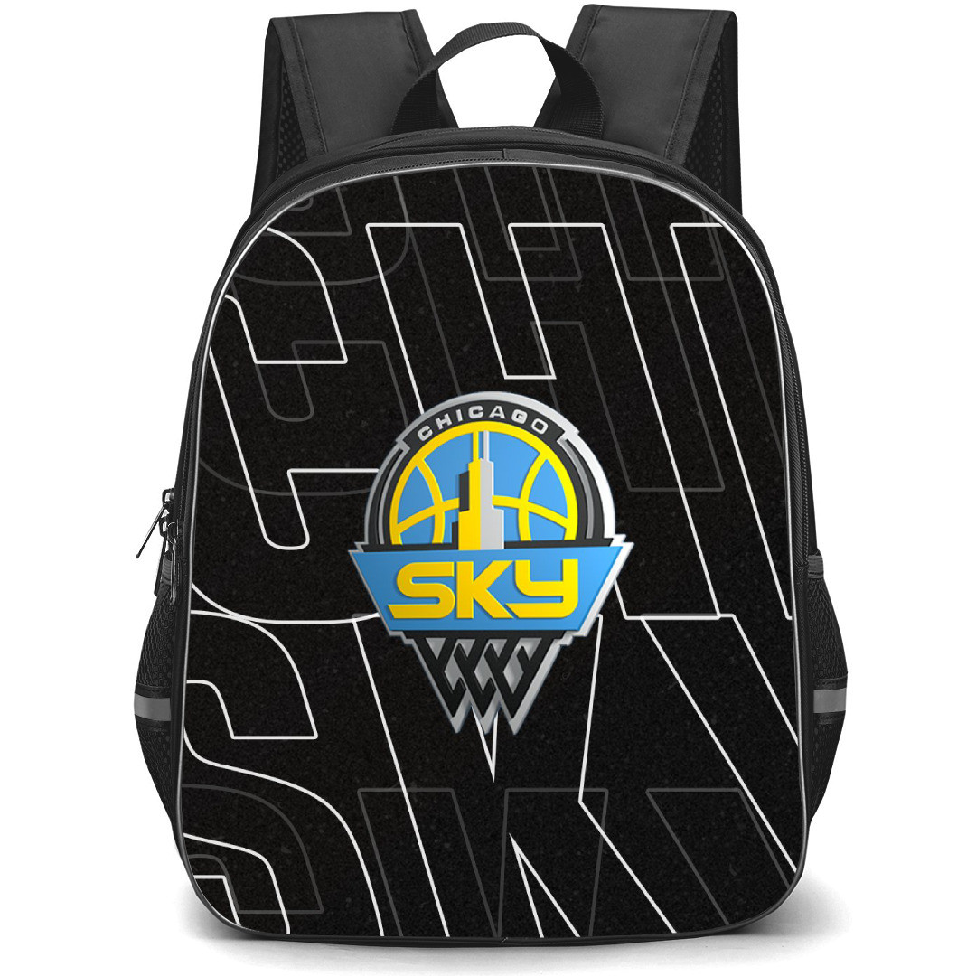 WNBA Chicago Sky Backpack StudentPack - Chicago Sky Logo On Black Background