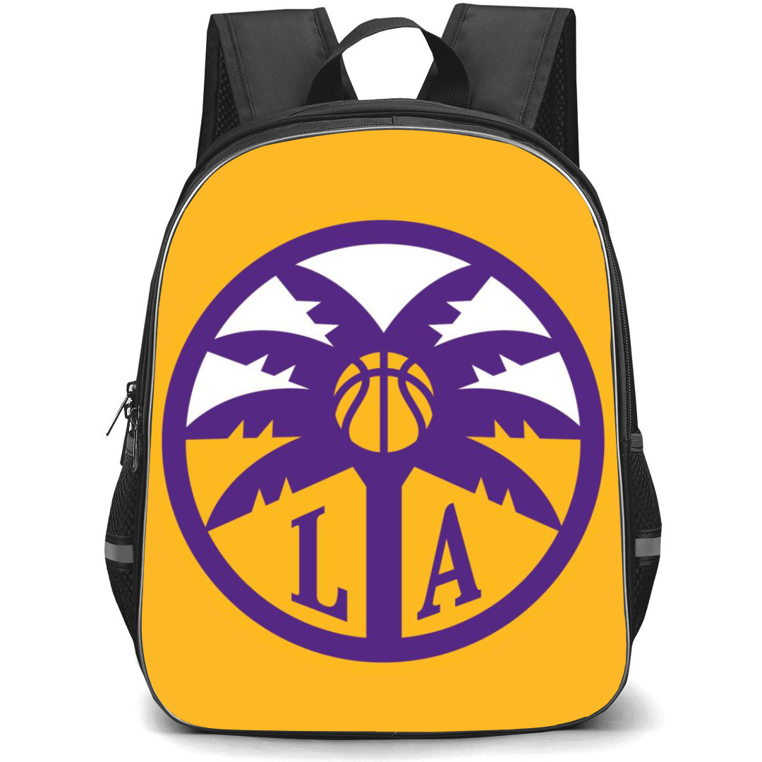 WNBA Los Angeles Sparks Backpack StudentPack - Los Angeles Sparks Circle Logo On Yellow Background