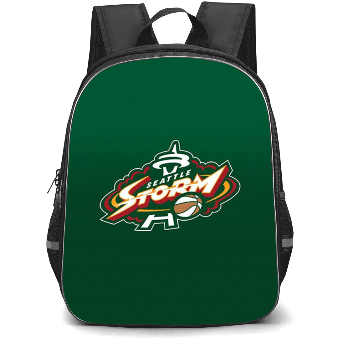 WNBA Seattle Storm Backpack StudentPack - Seattle Storm Logo On Green Background