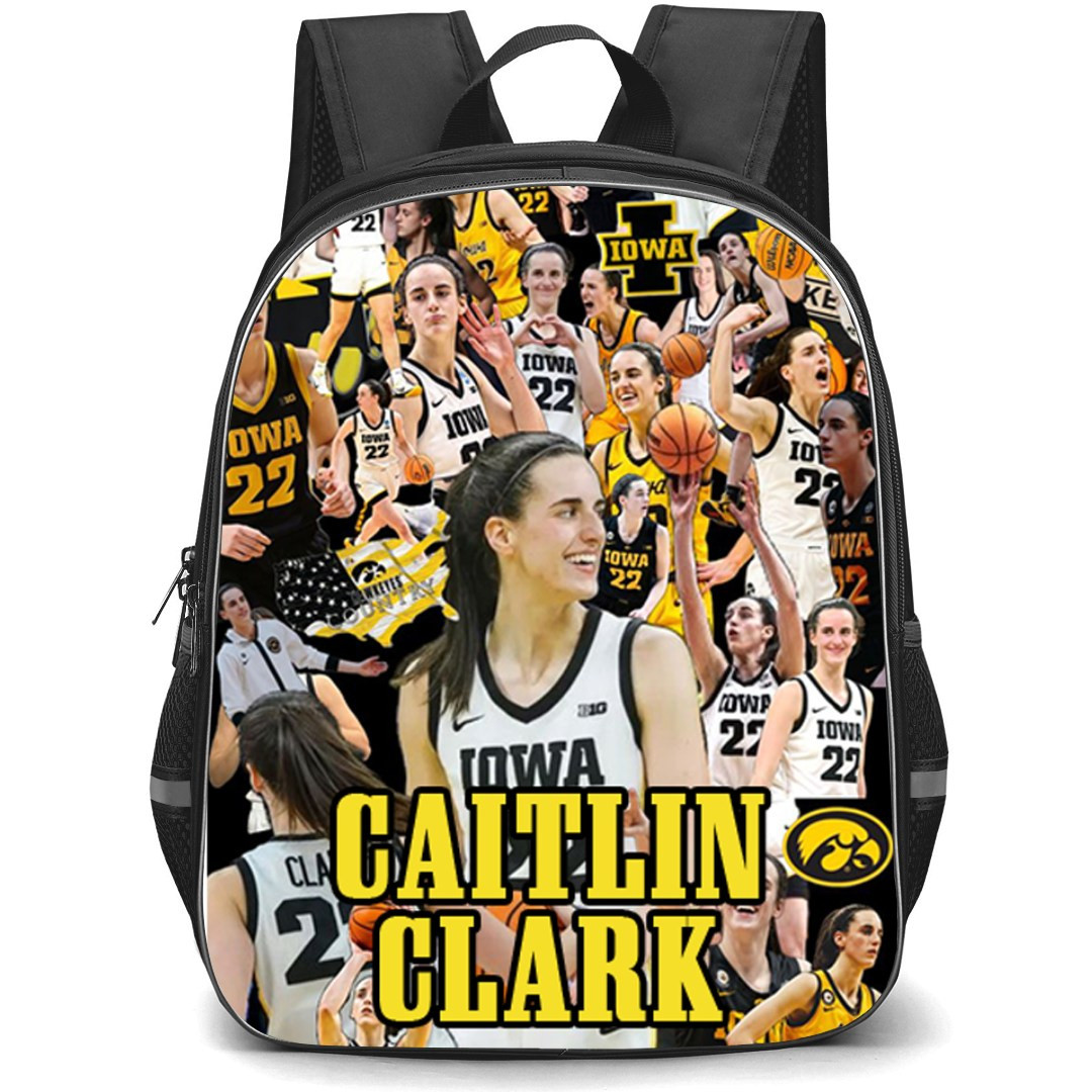 WNBA Caitlin Clark Iowa Backpack StudentPack - Caitlin Clark Iowa Fan Art Collage