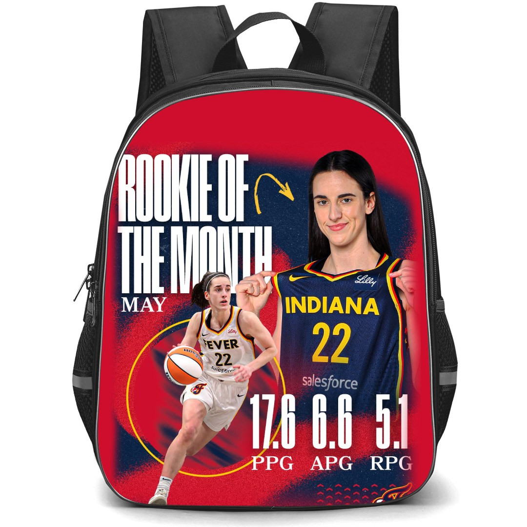 WNBA Caitlin Clark Backpack StudentPack - Caitlin Clark Indiana 22 Rookie of The Month May Poster