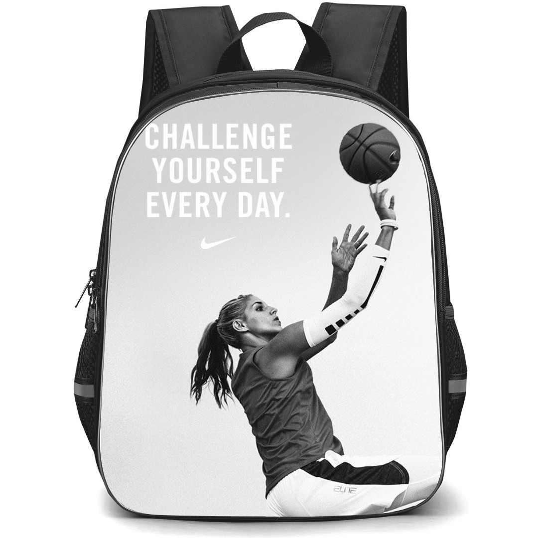 WNBA Elena Delle Donne Backpack StudentPack - Elena Delle Donne Challenge Yourself Every Day Poster