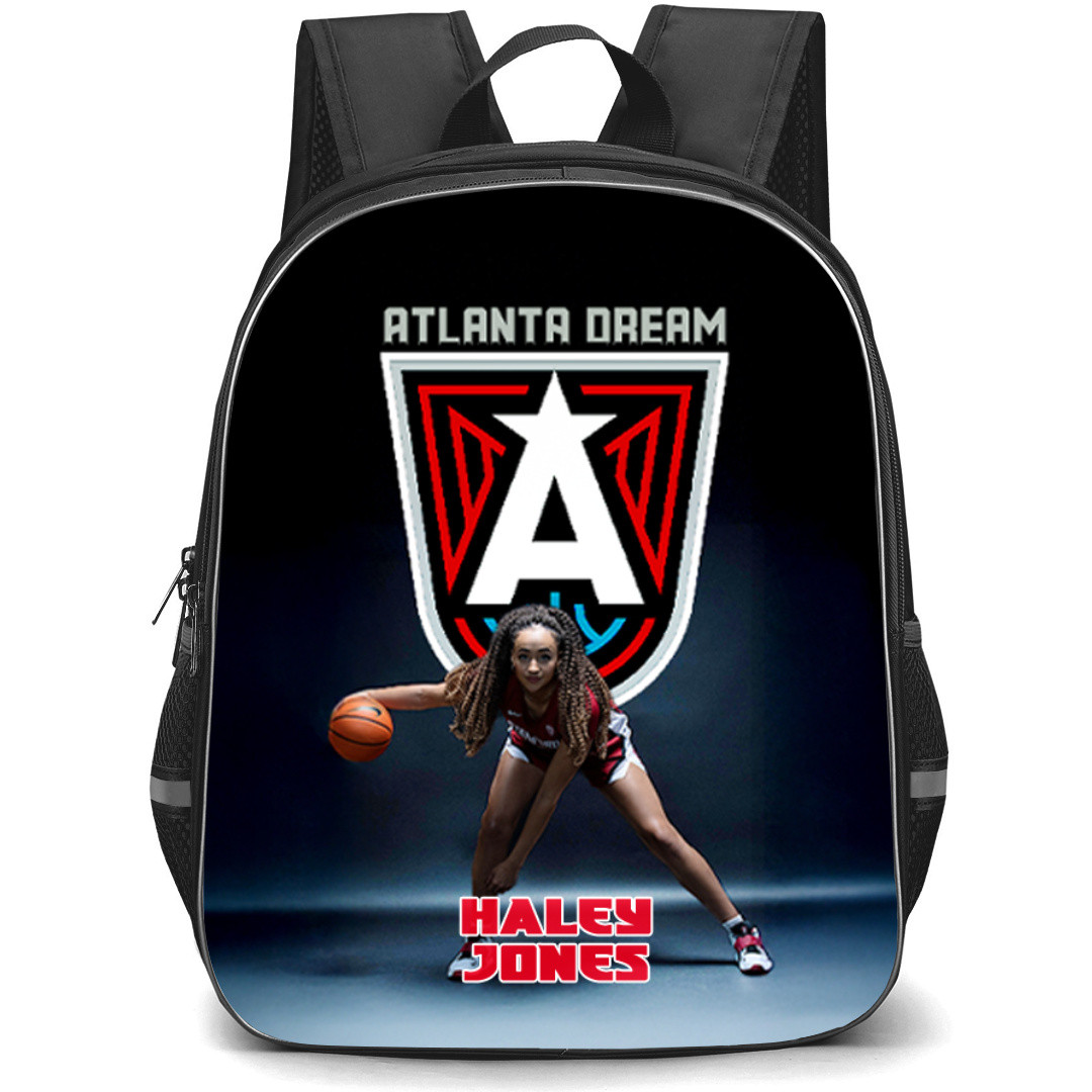 WNBA Haley Jones Atlanta Dream Backpack StudentPack - Haley Jones Holding Ball Atlanta