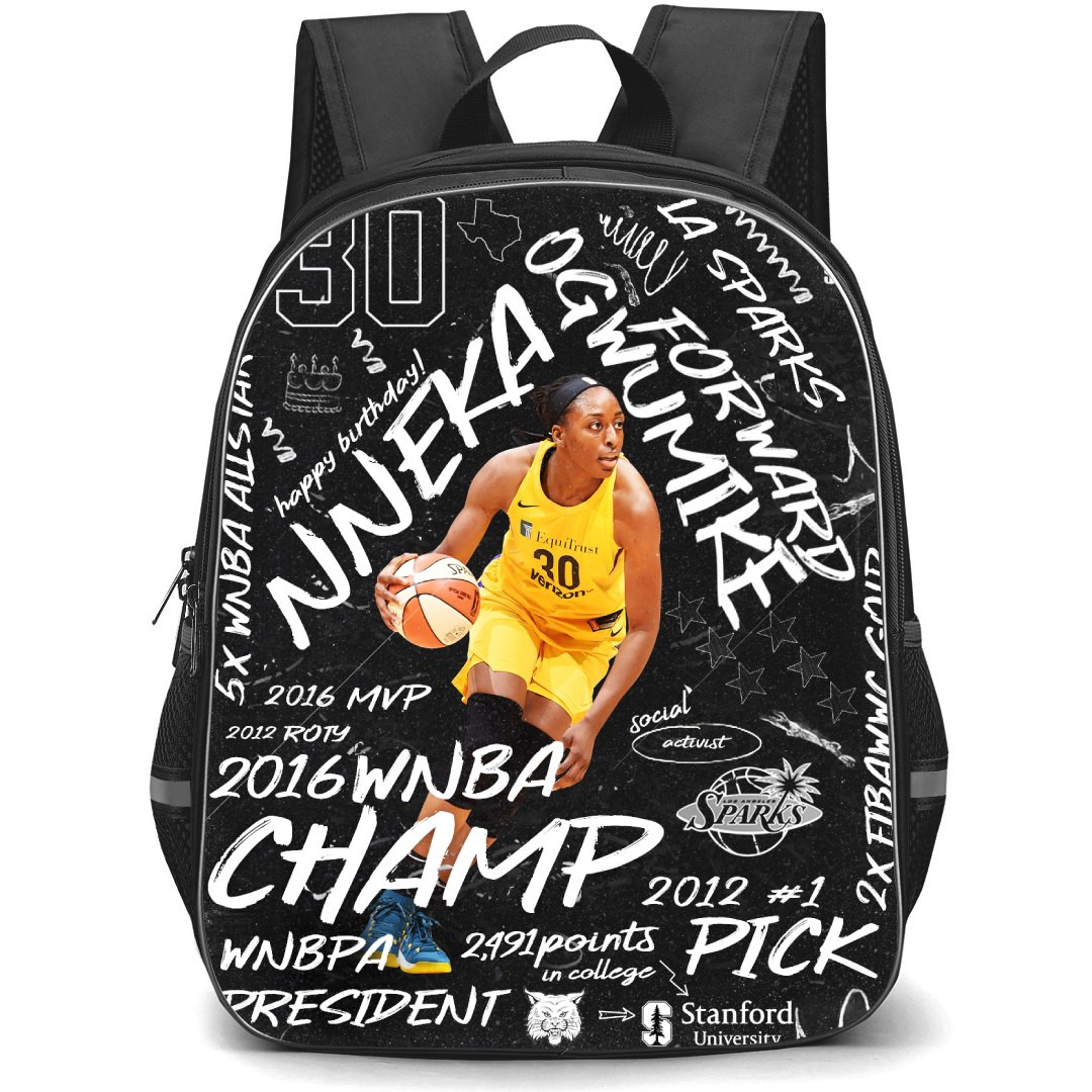WNBA Nneka Ogwumike Backpack StudentPack - Nneka Ogwumike 30 MVP 2016 Sticker