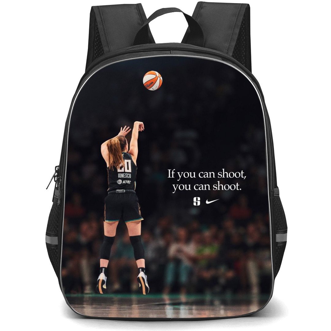 WNBA Sabrina Ionescu Backpack StudentPack - Sabrina Ionescu If You Can Shoot You can Shoot Poster
