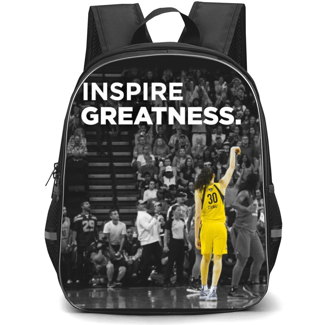 WNBA Breanna Stewart Backpack StudentPack - Breanna Stewart Inspire Greatness Grayscale Poster