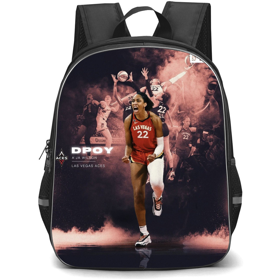 WNBA Aja Wilson Backpack StudentPack - Aja Wilson Celebration Momemt Poster
