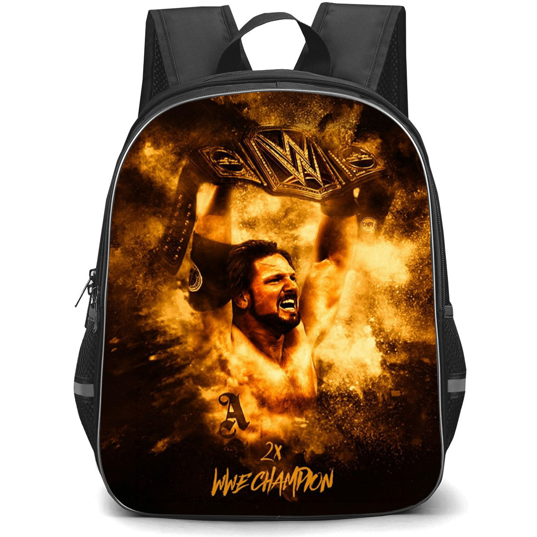 WWE AJ Style Backpack School Bag StudentPack - AJ Style 2x Champion Poster