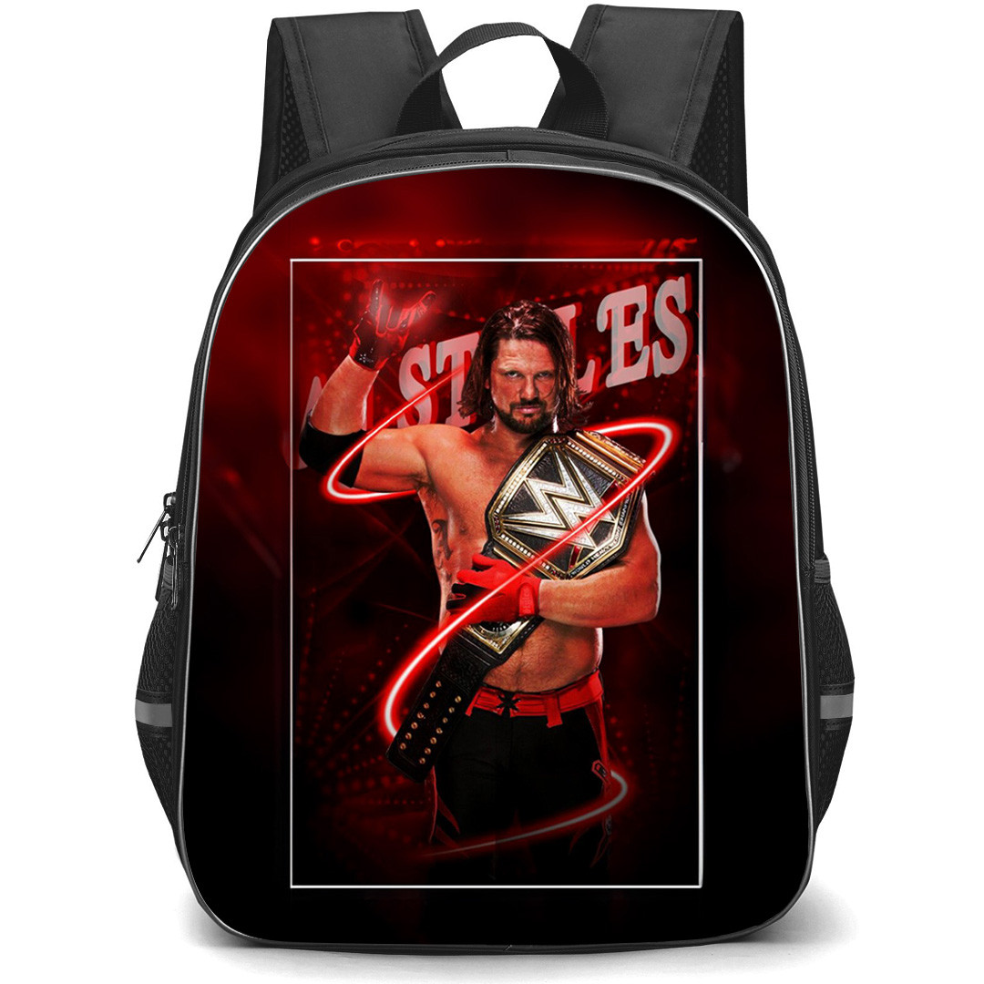 WWE AJ Styles Backpack StudentPack - AJ Styles Championship Belt Poster