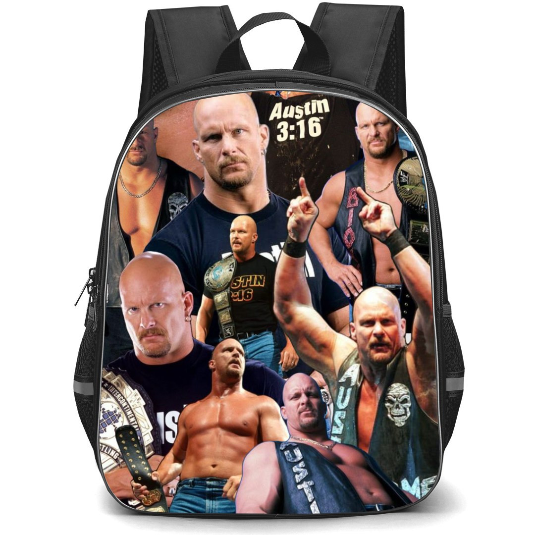 WWE Stone Cold Steve Austin Backpack StudentPack - Stone Cold Steve Austin Collage