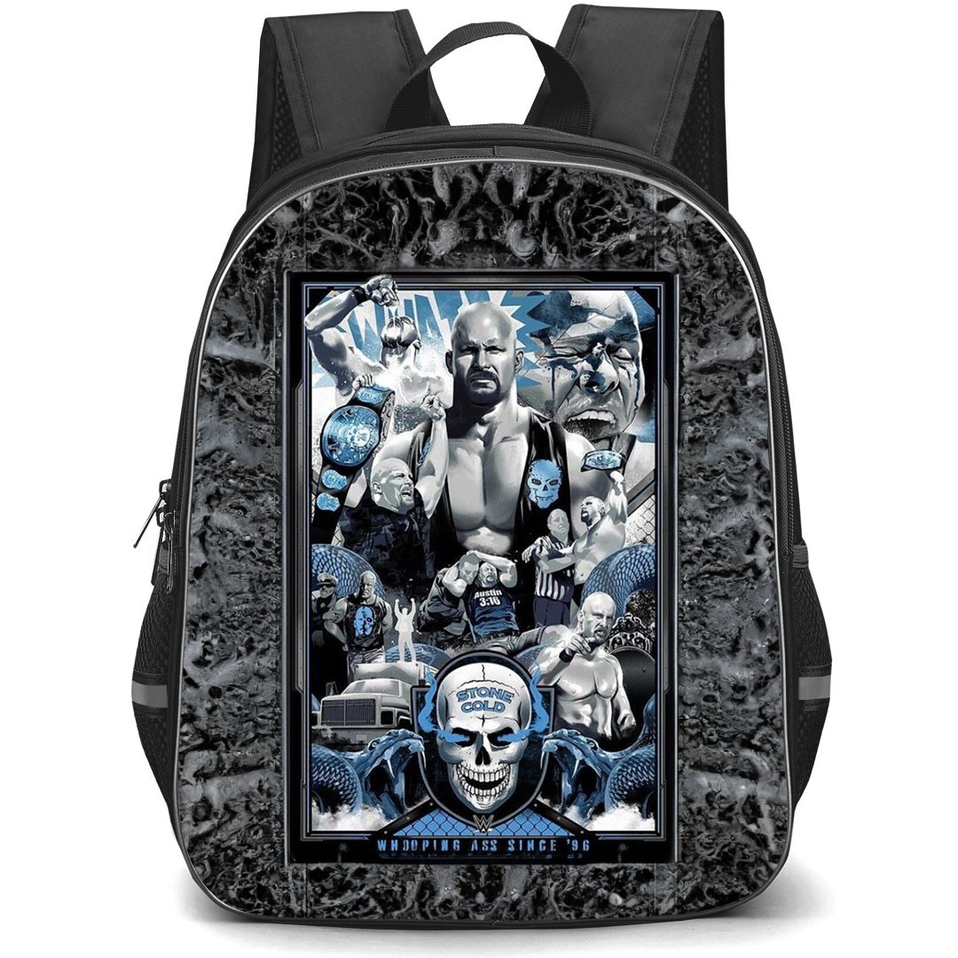 WWE Steve Austin Backpack StudentPack - Steve Austin Collage Frame Poster