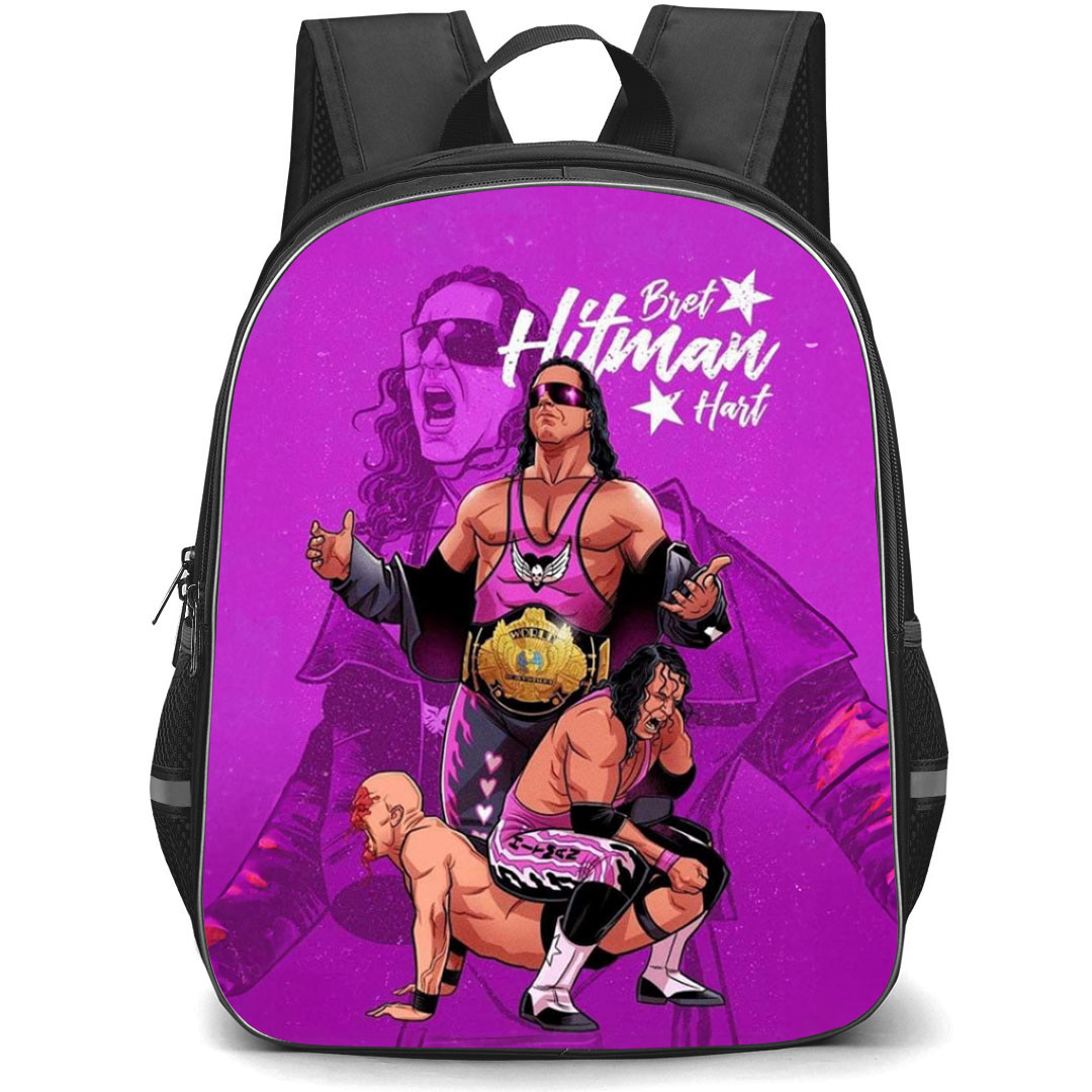 WWE Bret Hart Backpack StudentPack - Bret Hart Poster cartoon Art