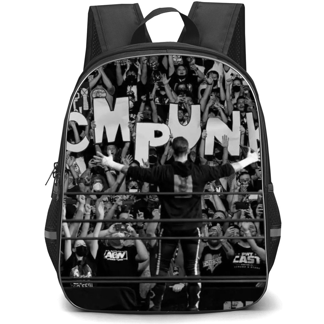 WWE CM Punk Backpack StudentPack - CM Punk Grayscale Art