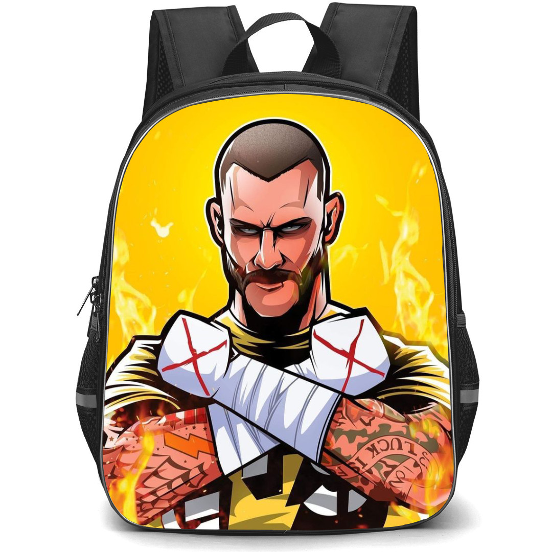 WWE CM Punk Backpack StudentPack - CM Punk Portrait Yellow Background