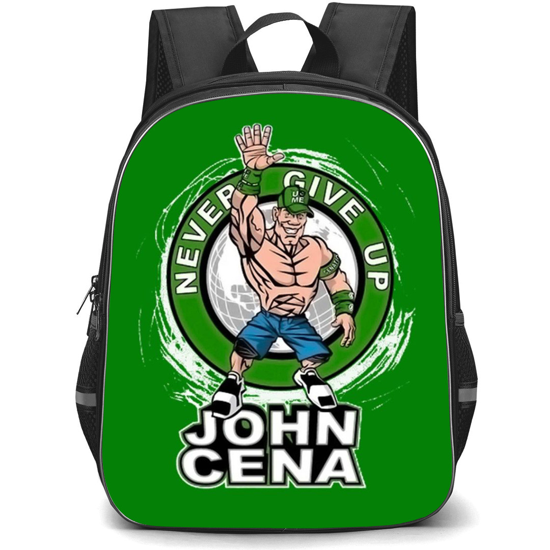 WWE John Cena Backpack StudentPack - John Cena Cartoon Art Green Background
