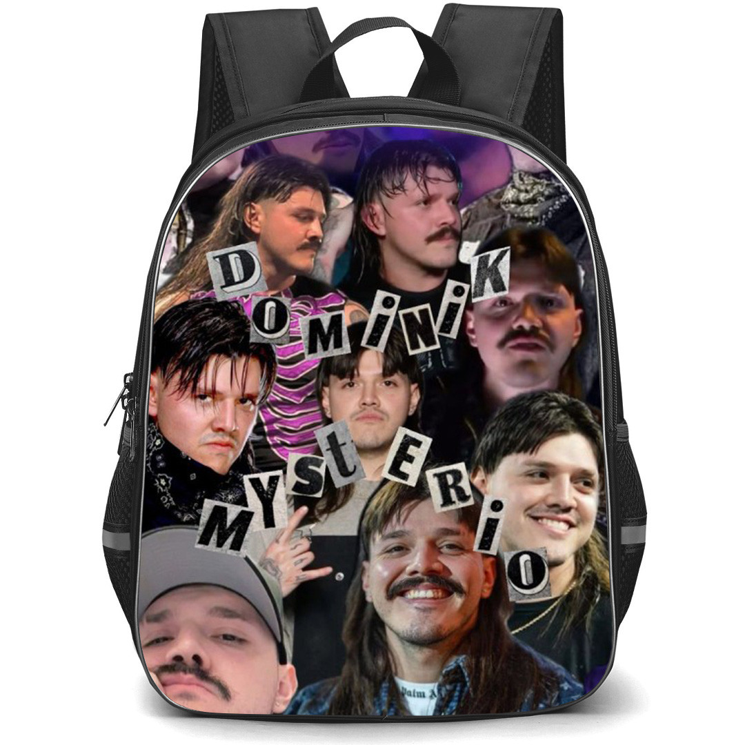 WWE Dominik Mysterio Backpack School Bag StudentPack - Dominik Mysterio Portrait Collage Poster