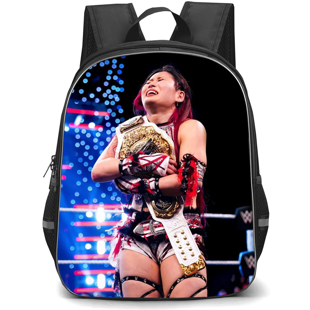 WWE Iyo Sky Backpack StudentPack - Iyo Sky Holding Title Belt And Crying Poster