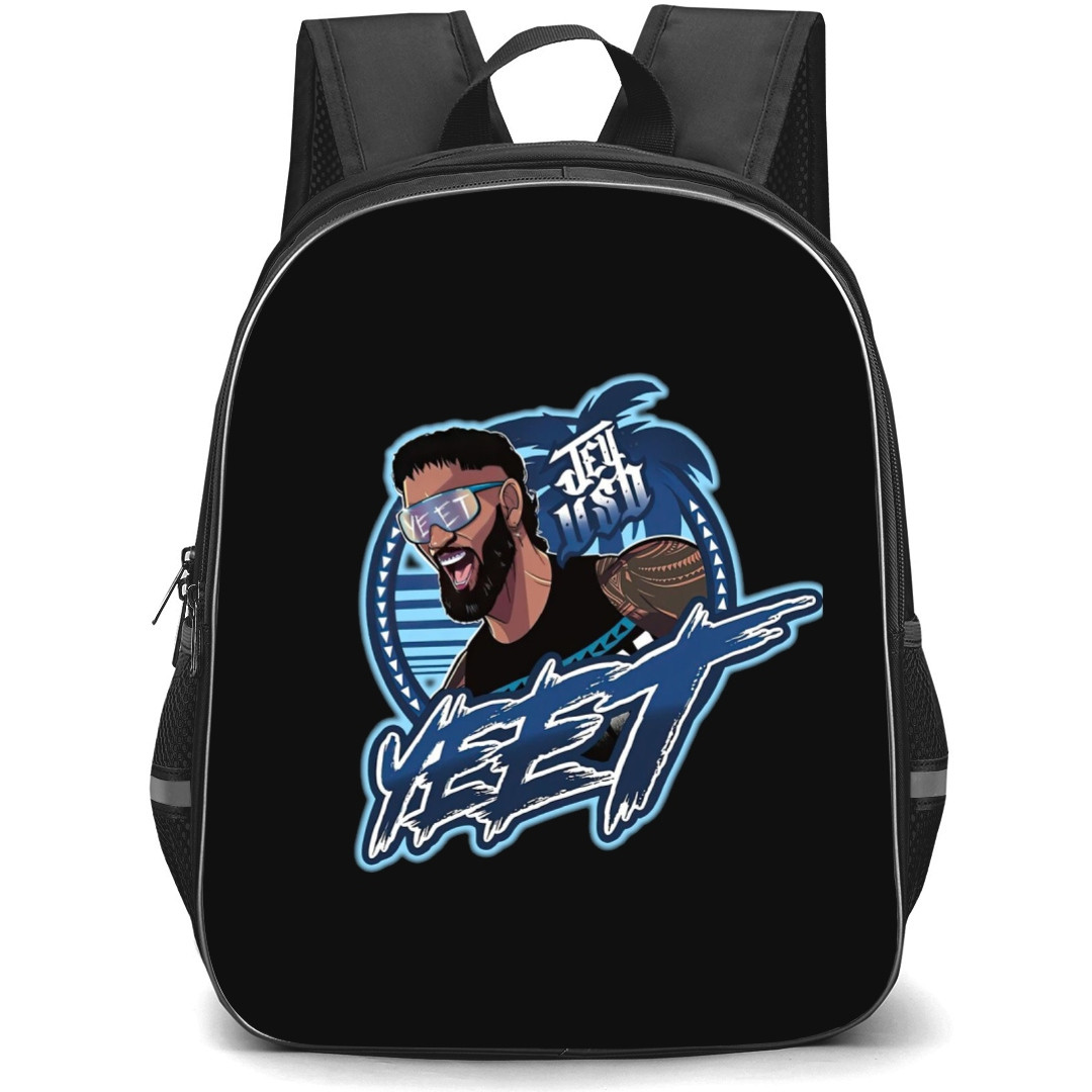 WWE Jey Uso Backpack StudentPack - Jey Uso Yeet Blue And Black Background