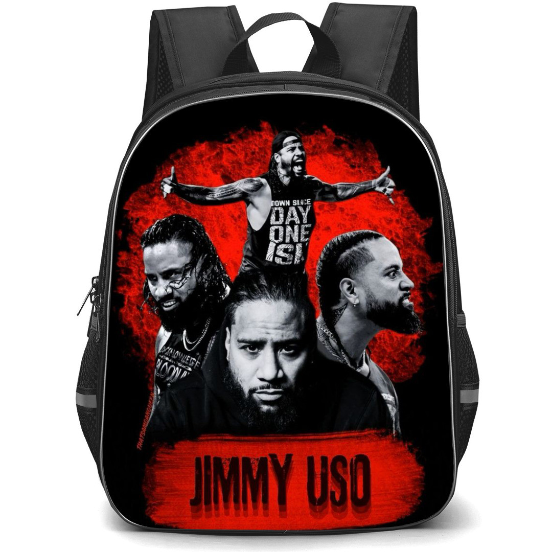 WWE Jimmy Uso Backpack StudentPack - Jimmy Uso Collage Black Background
