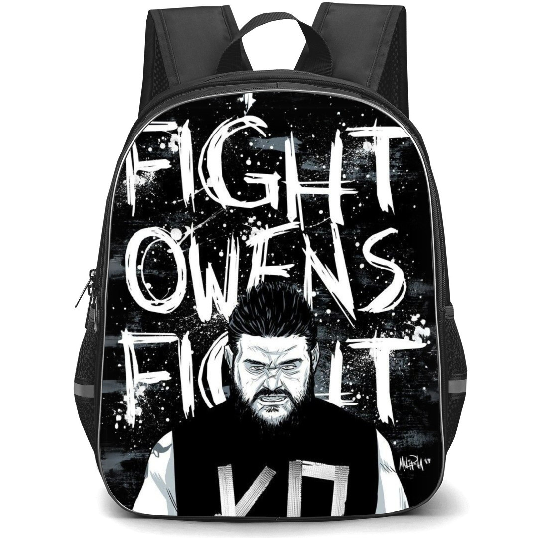 WWE Kevin Owens Backpack StudentPack - Kevin Owens Grayscale Cartoon Art