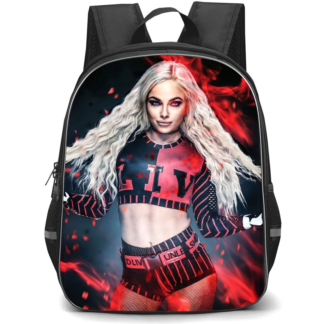 WWE Liv Morgan Backpack StudentPack - WWE Liv Morgan Standing On Red Black Background
