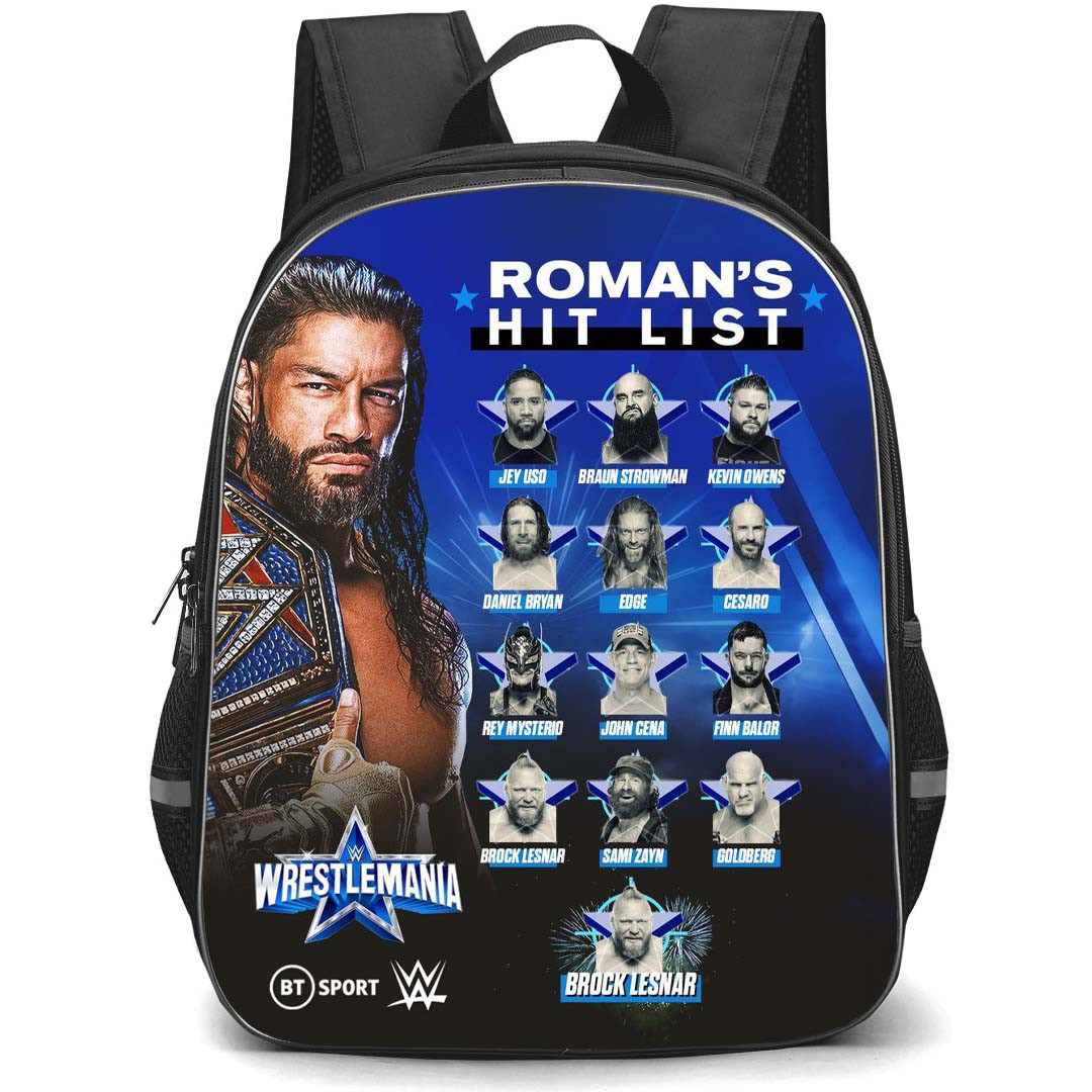 WWE Roman Reigns Backpack StudentPack - Roman Reigns Hit List Wrestlemania Poster