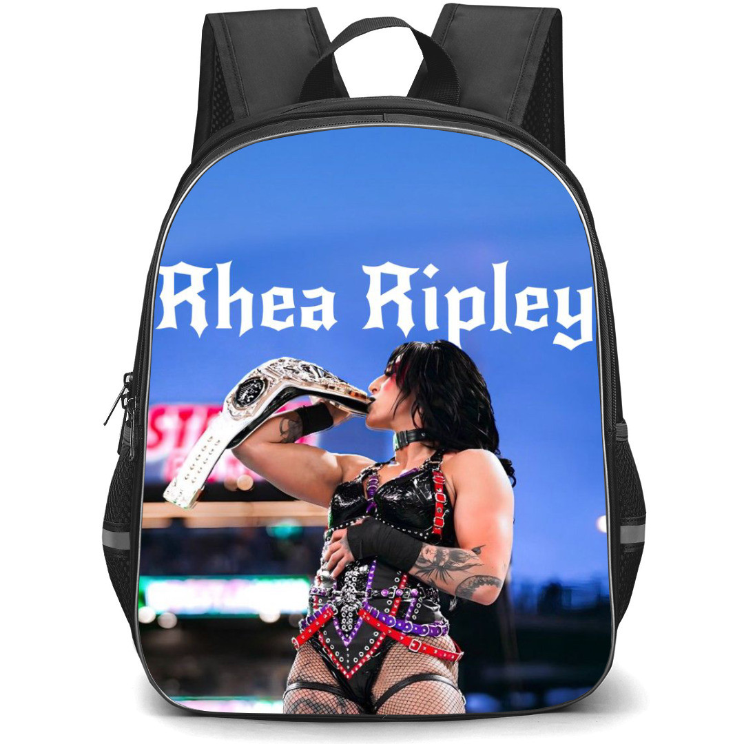 Rhea Ripley Backpack StudentPack - Rhea Ripley Kissing Title Belt Poster