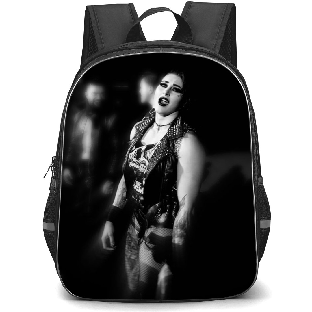 Rhea Ripley Backpack StudentPack - Rhea Ripley Standing Black And White Poster
