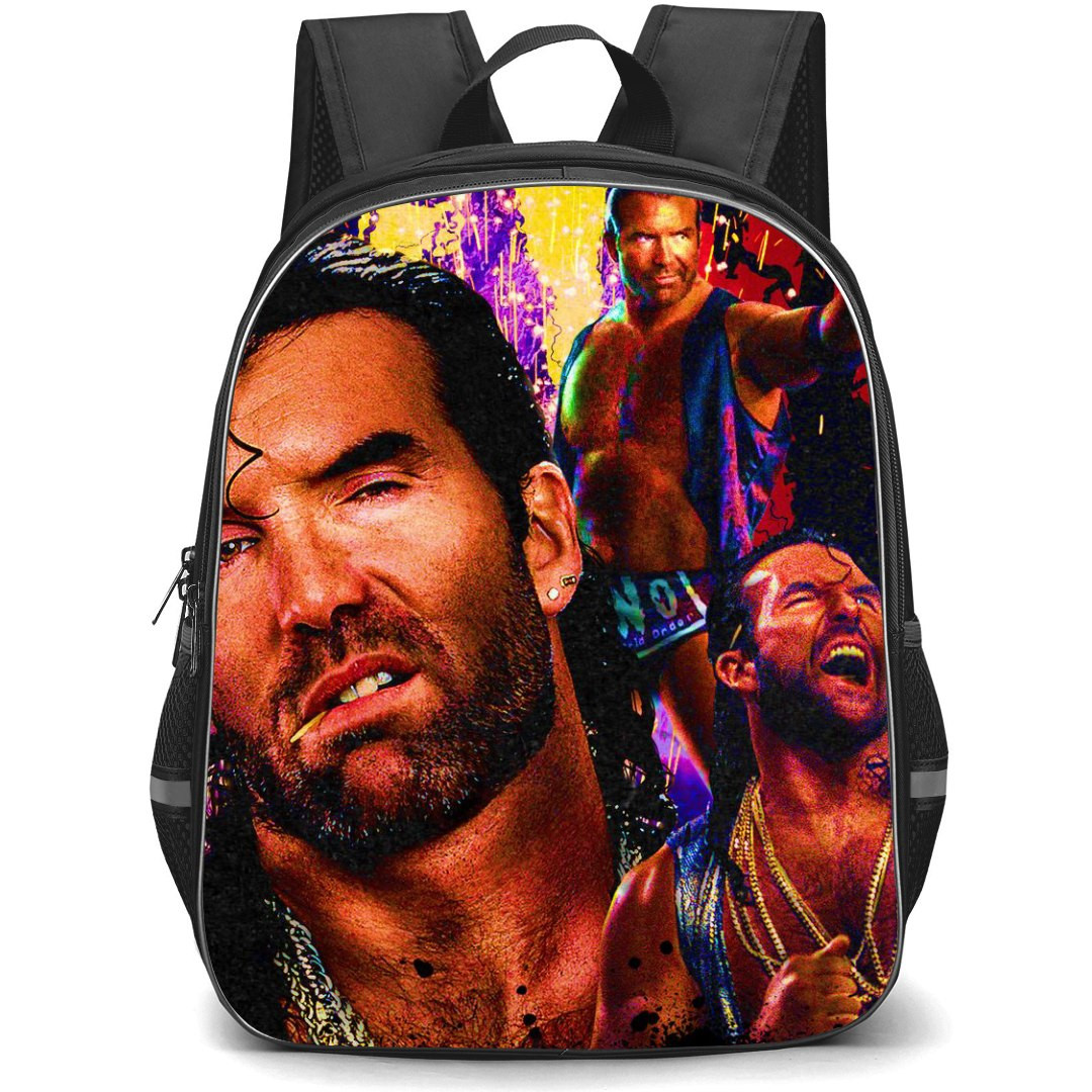 WWE Razor Ramon Backpack StudentPack - Hardwork Pays Off Quote Collage Poster