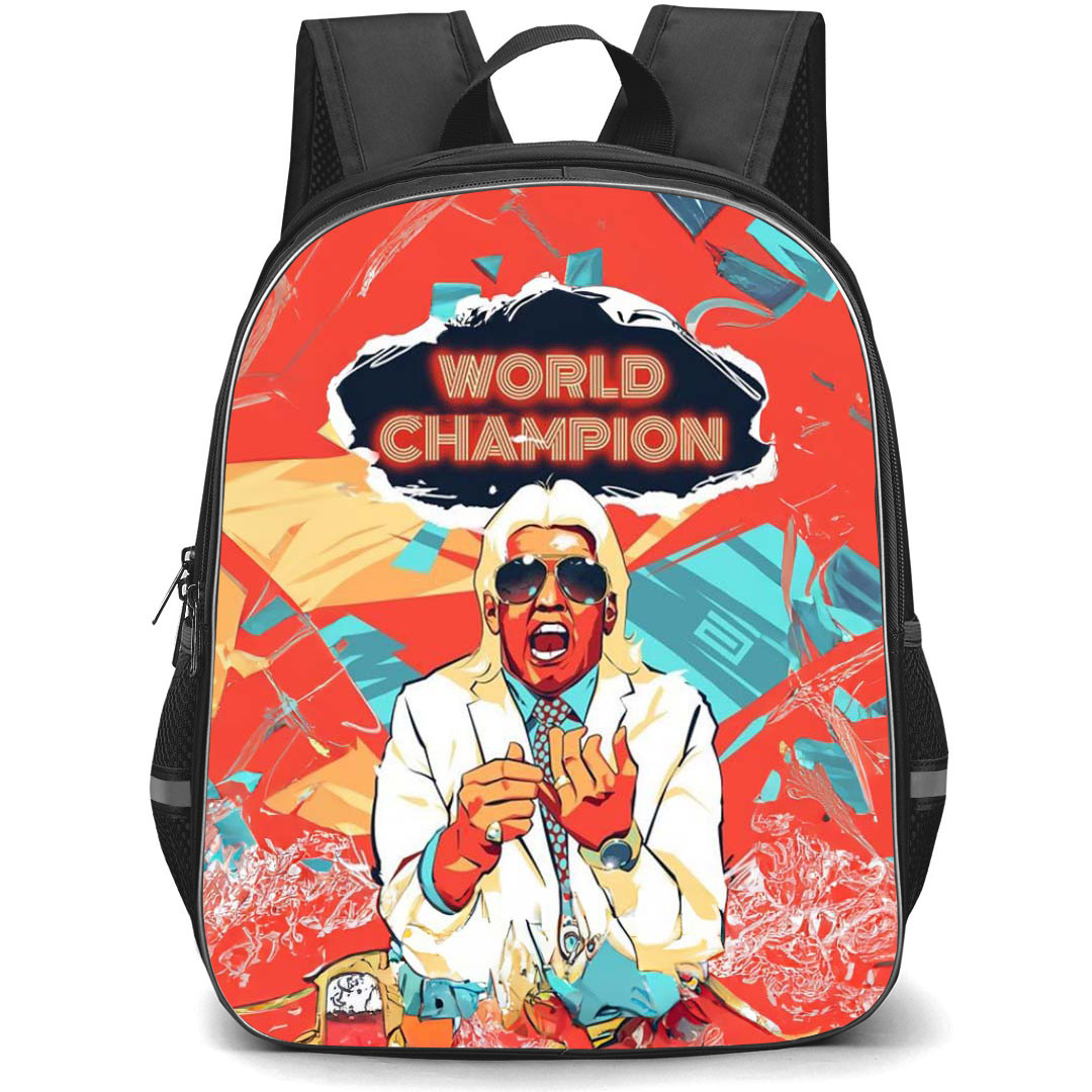 WWE Ric Flair Backpack StudentPack - Ric Flair Portrait Word Champion Poster