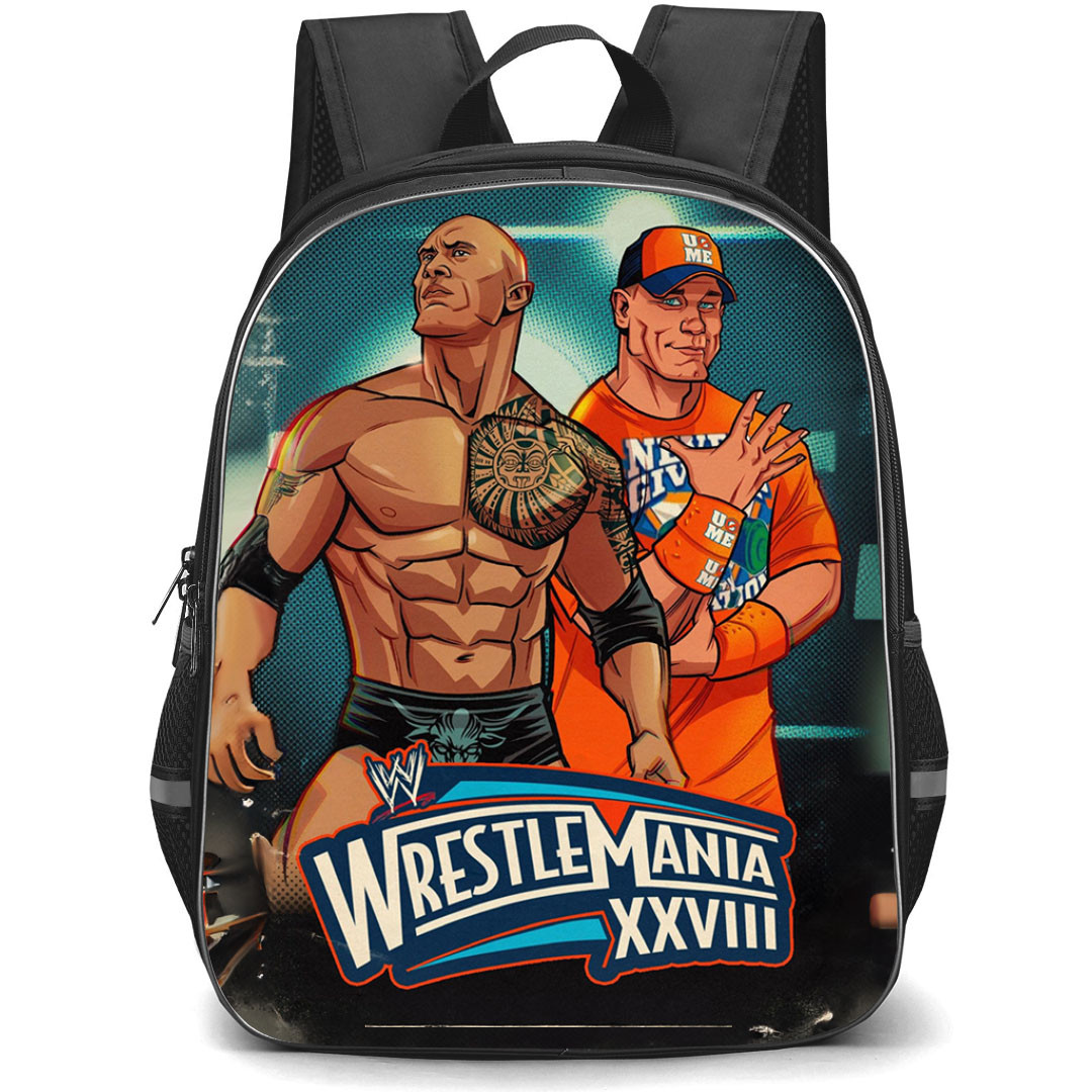 WWE Backpack StudentPack - Wrestlemania XXVIII Poster The Rock And John Cena Poster
