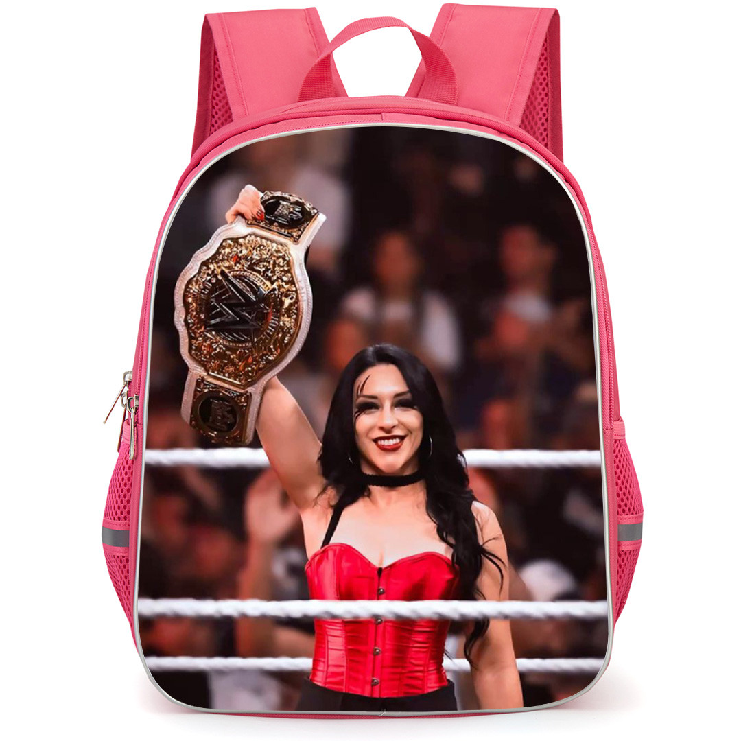 WWE Stephanie Vaquer Backpack School Bag StudentPack - Stephanie Vaquer Smiling Champion Belt Ring Portrait Poster