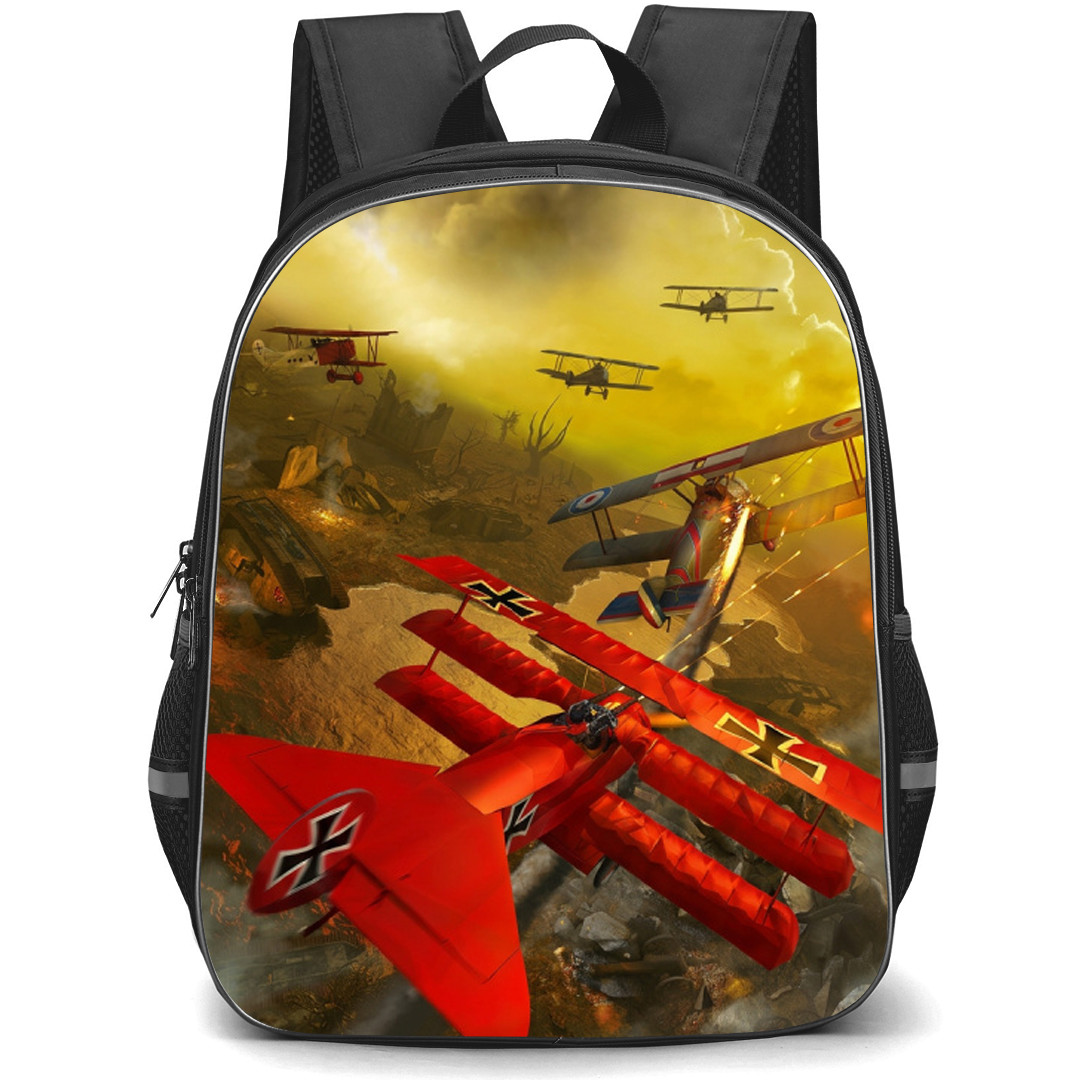 World War 1 Flying Aces Backpack School Bag StudentPack - World War 1 Red Baron War Storm
