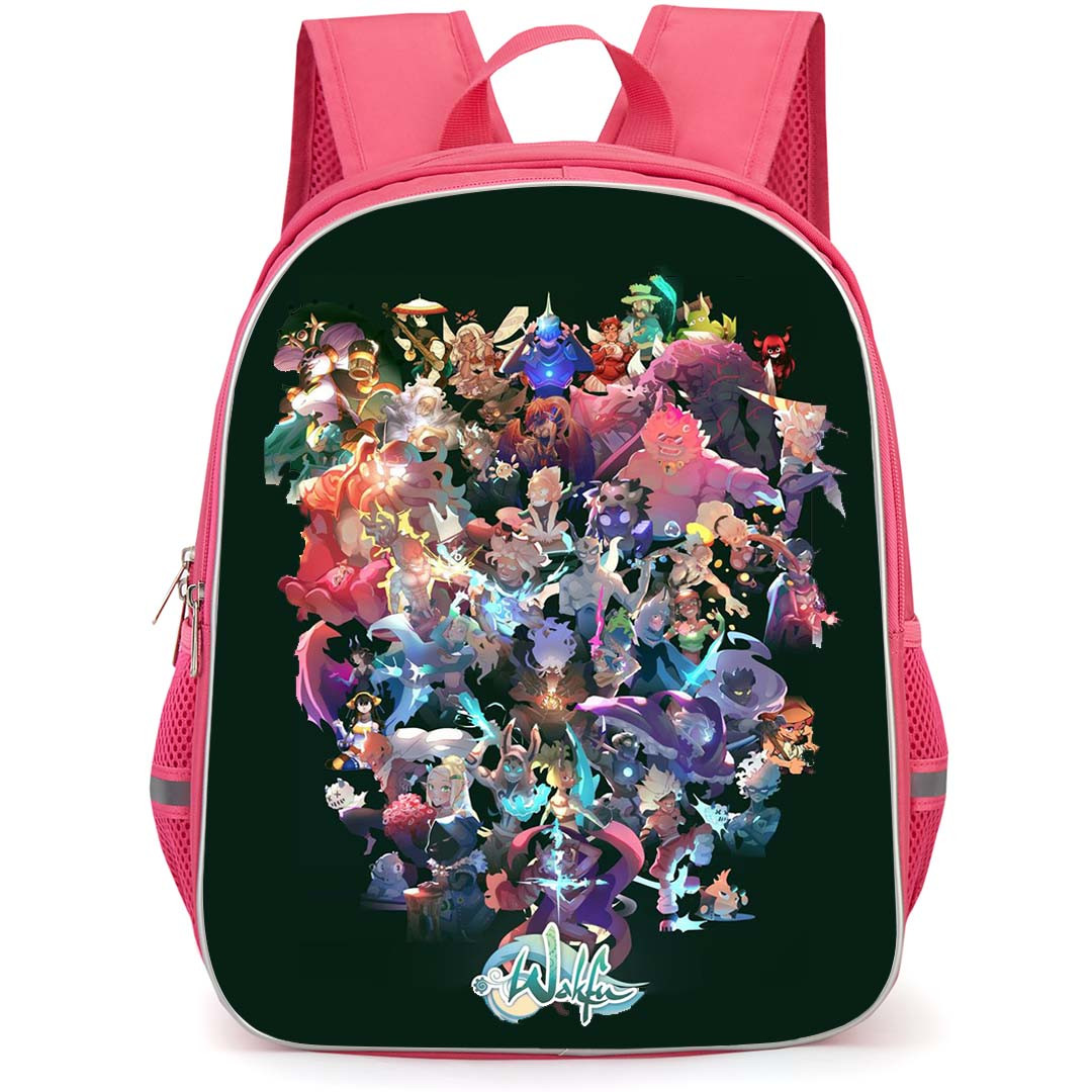 Wakfu Backpack StudentPack - Wakfu Anime Art Of 50 Characters On Black Background
