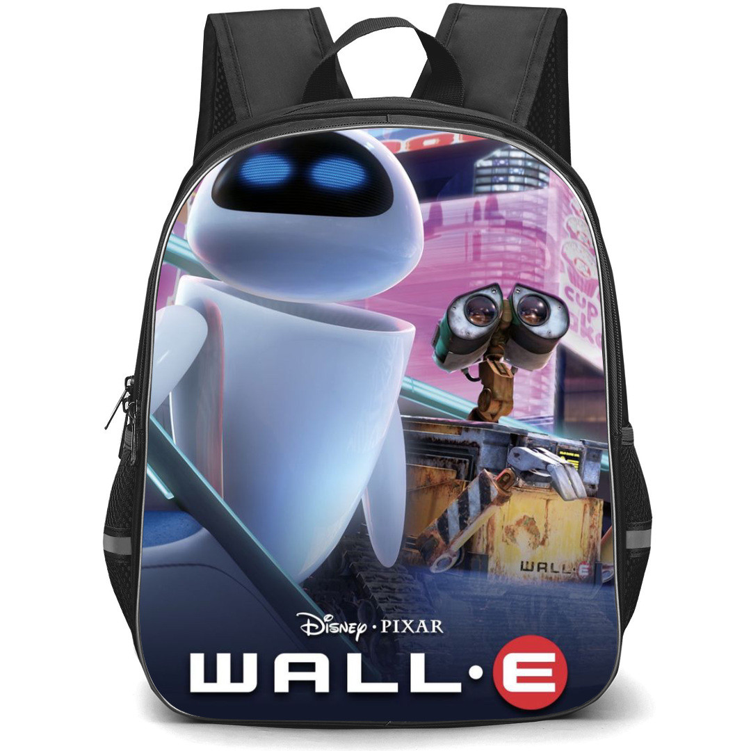 Wall E Backpack StudentPack - Wall E And Eve On City Background