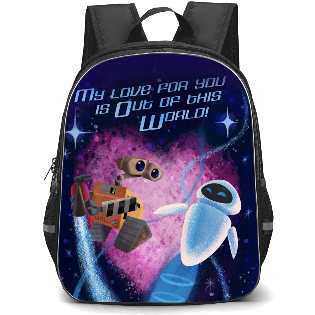 Wall E Backpack StudentPack - Wall E My Love For You Is Out For This World Poster