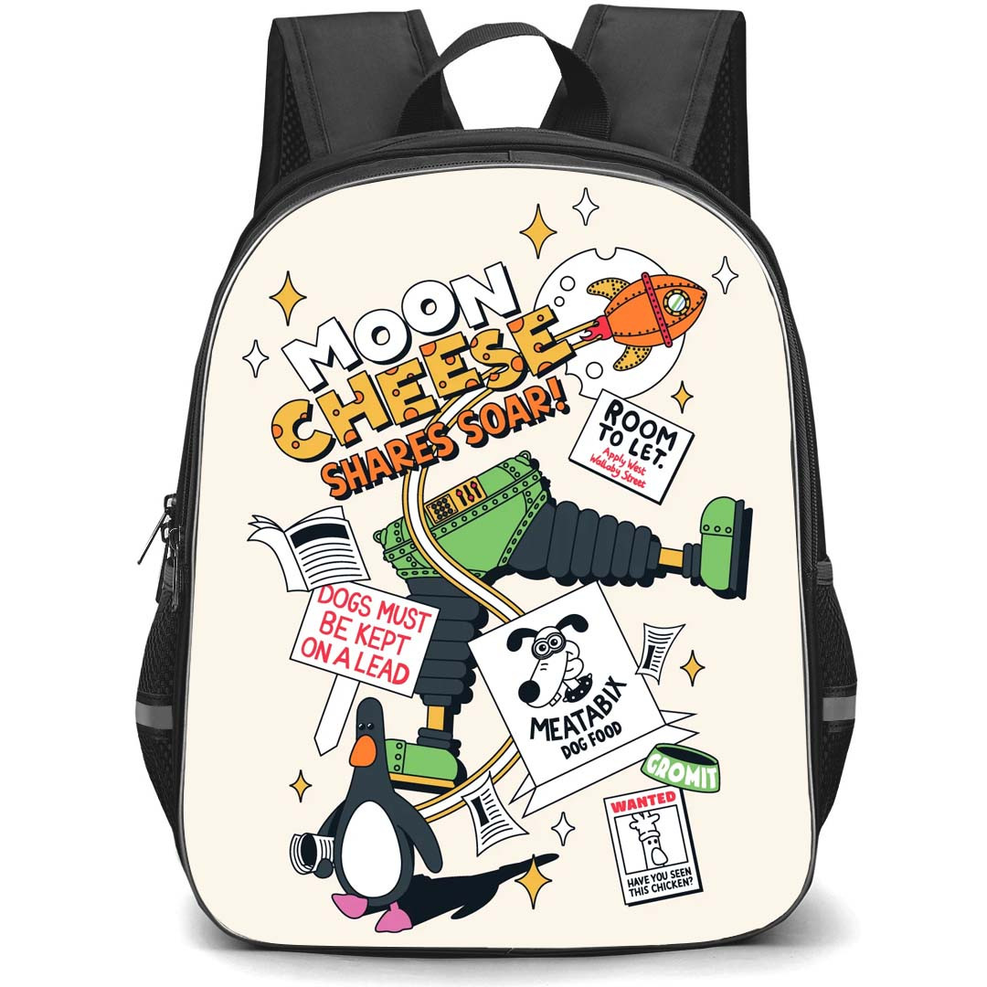 Wallace and Gromit Backpack StudentPack - Wallace and Gromit Moon Cheese Shares Soar Poster