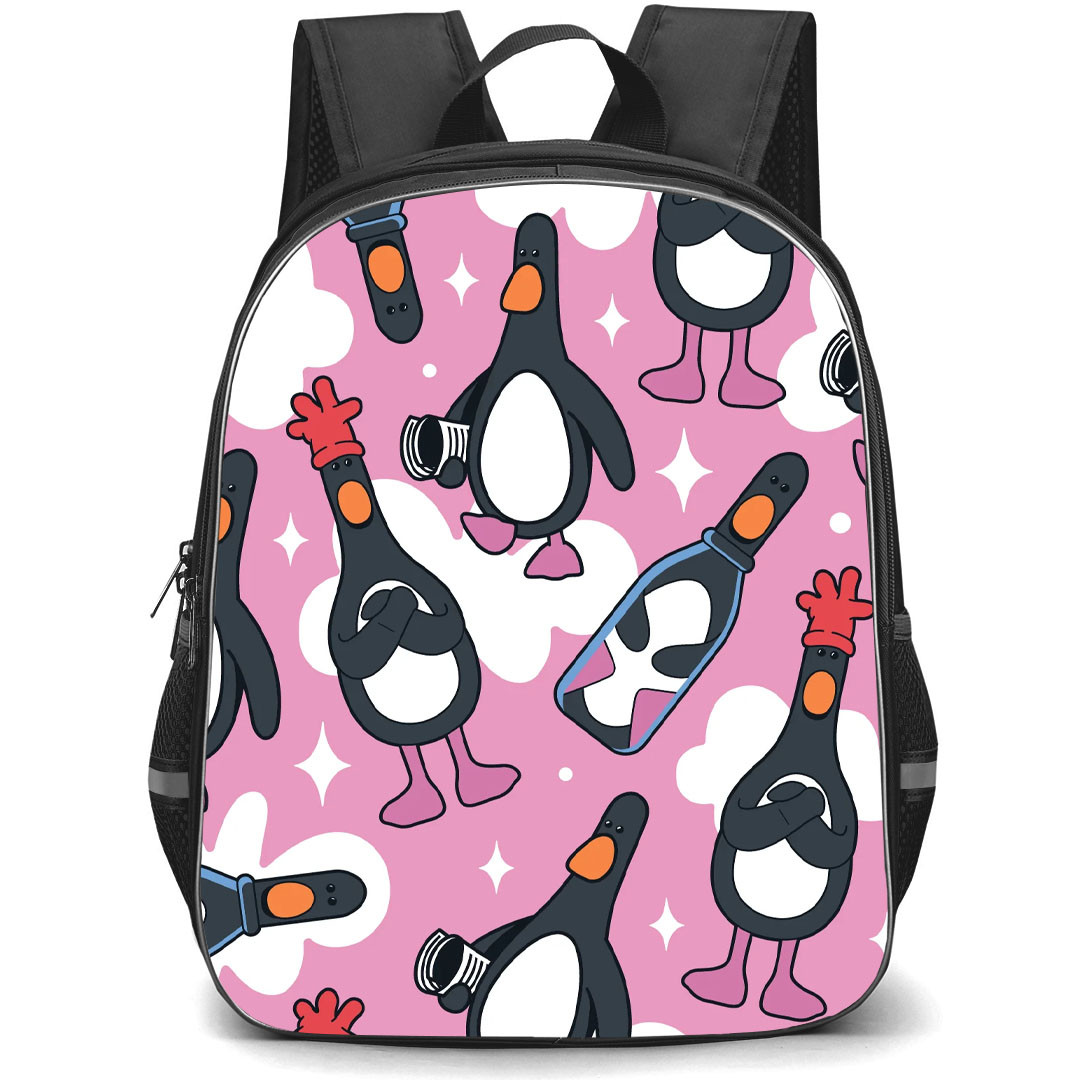 Wallace and Gromit Backpack StudentPack - Wallace and Gromit Penguin Art On Pink Background