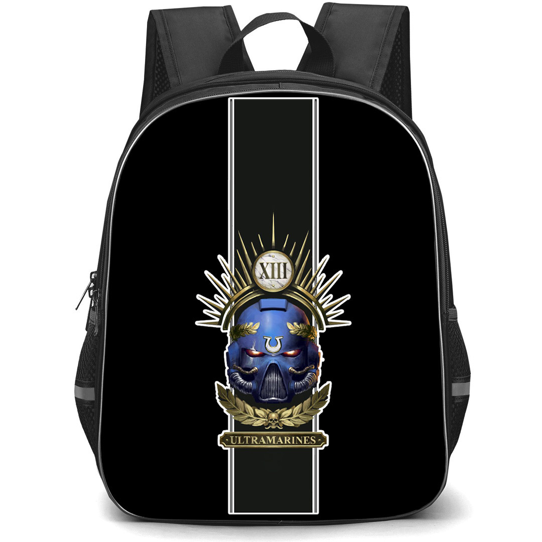 Warhammer 40K Ultramarines Backpack School Bag StudentPack - Ultramarines Logo On Black Stripe Art Sticker