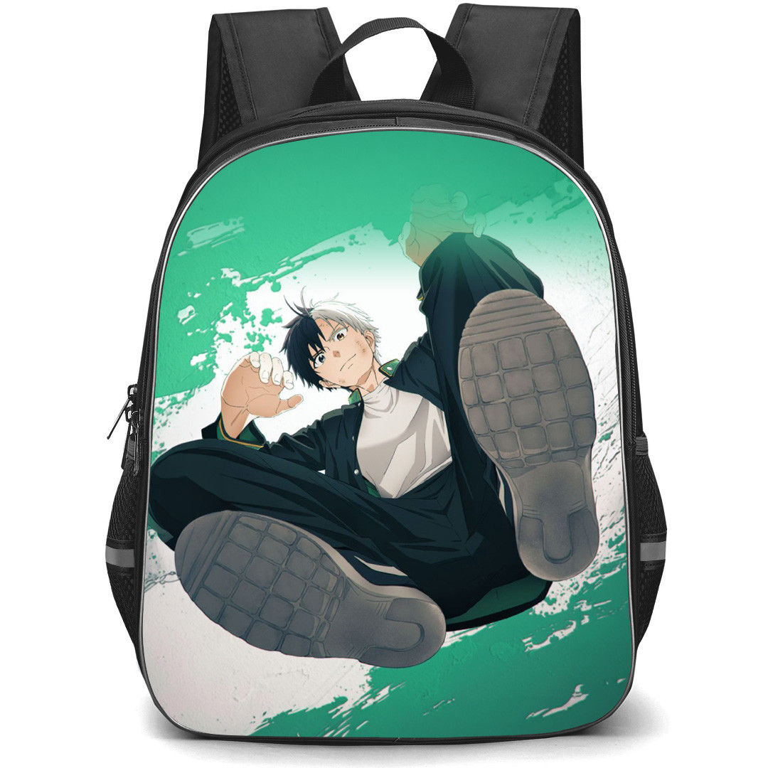 Wind Breaker Haruka Sakura Backpack School Bag StudentPack - Haruka Sakura Sitting Bottom View Fierce Portrait