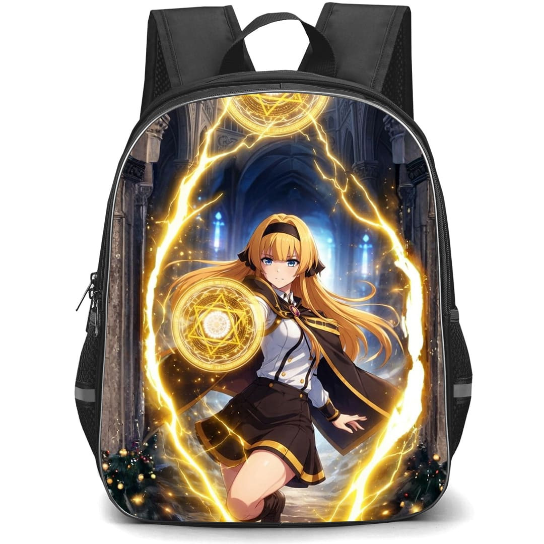 Wistoria Wand And Sword Lihanna Owenzaus Backpack School Bag StudentPack - Lihanna Owenzaus Golden Lightning Magic Circle Poster