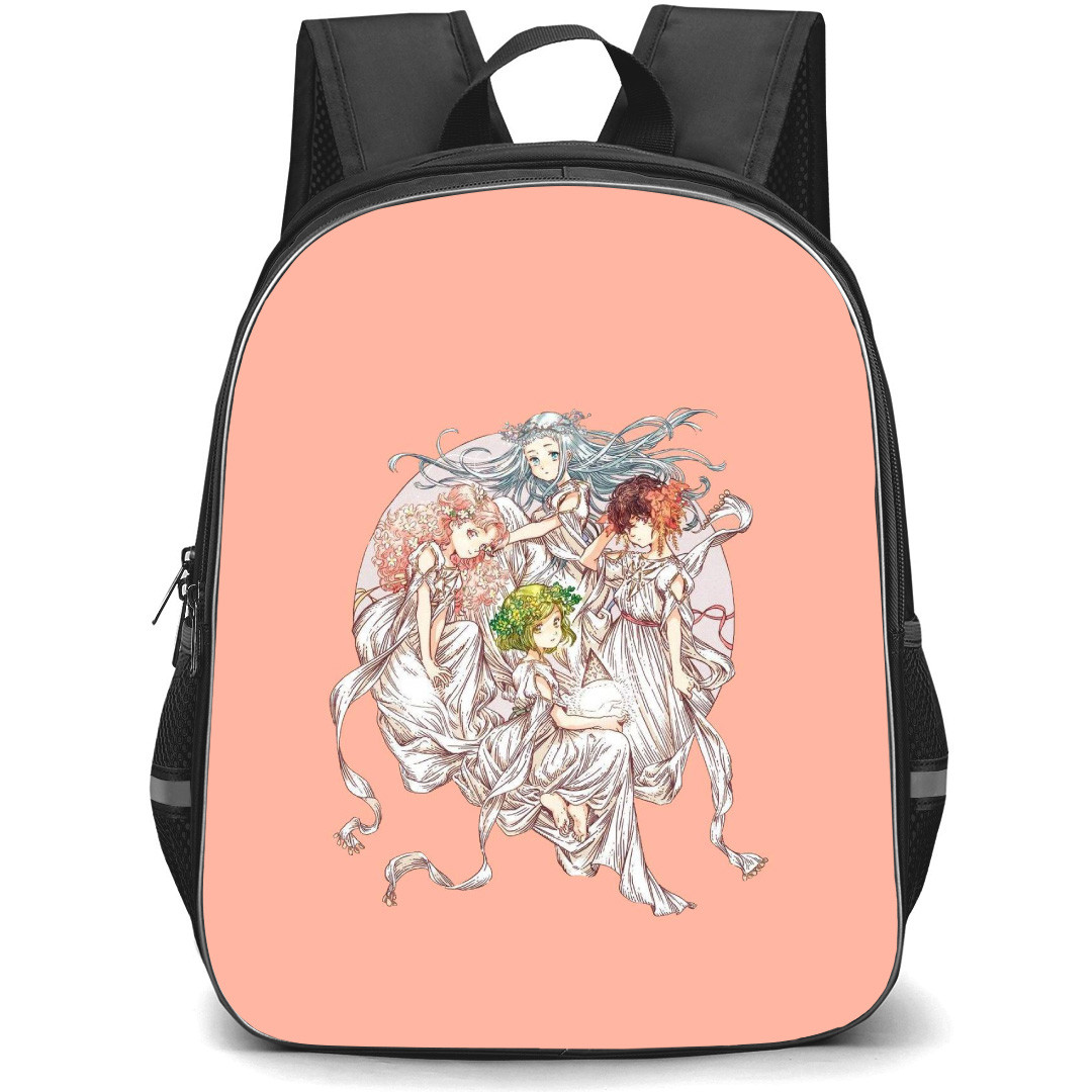 Witch Hat Atelier Backpack School Bag StudentPack - Witch Hat Atelier Characters Dress Poster In Pink Background