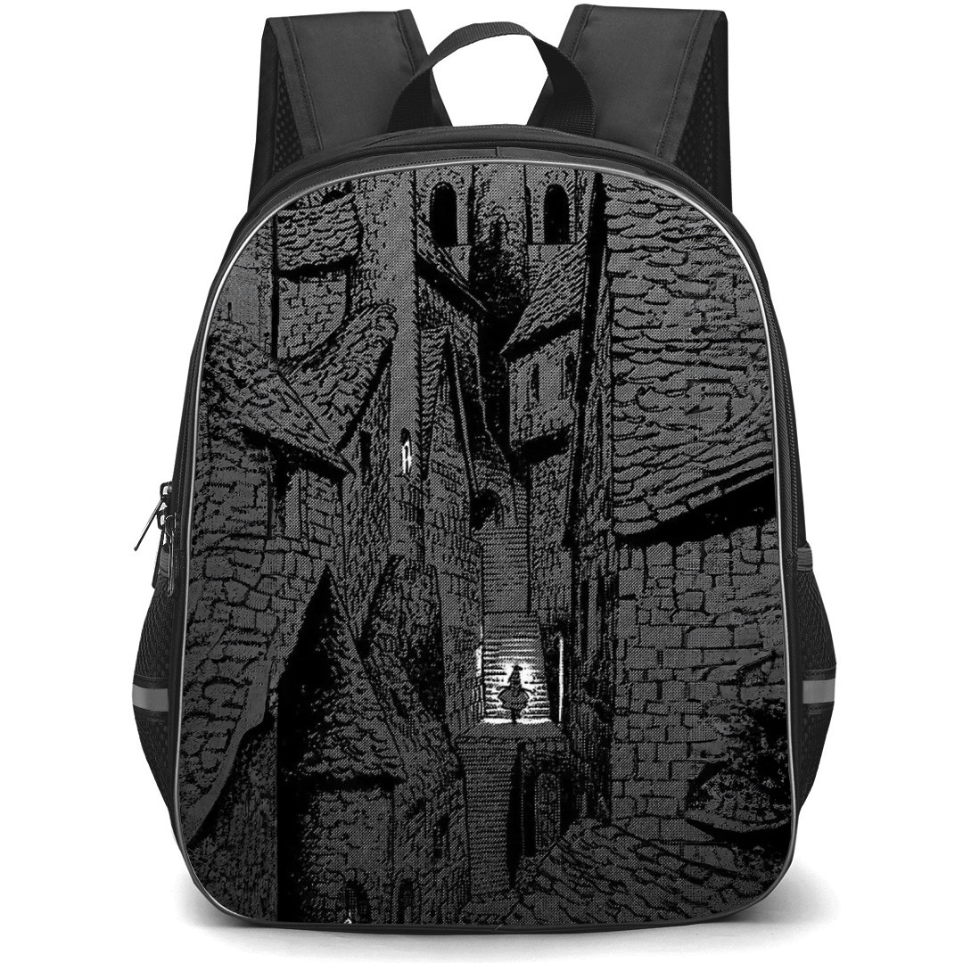 Witch Hat Atelier Coco Backpack School Bag StudentPack - Coco Walking Castle Grayscale