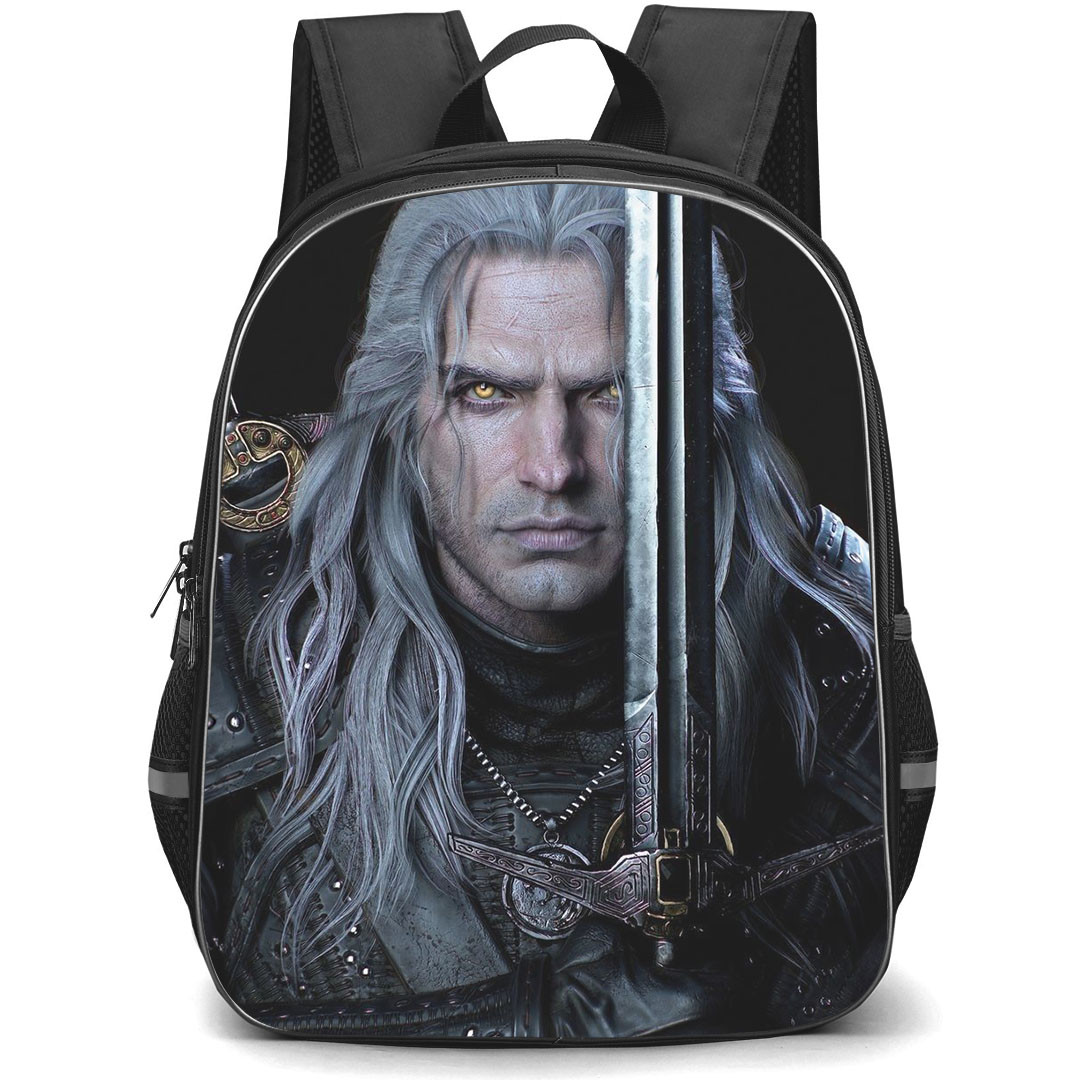 The Witcher Geralt Backpack StudentPack - Geralt Of Rivia Portrait With Sword