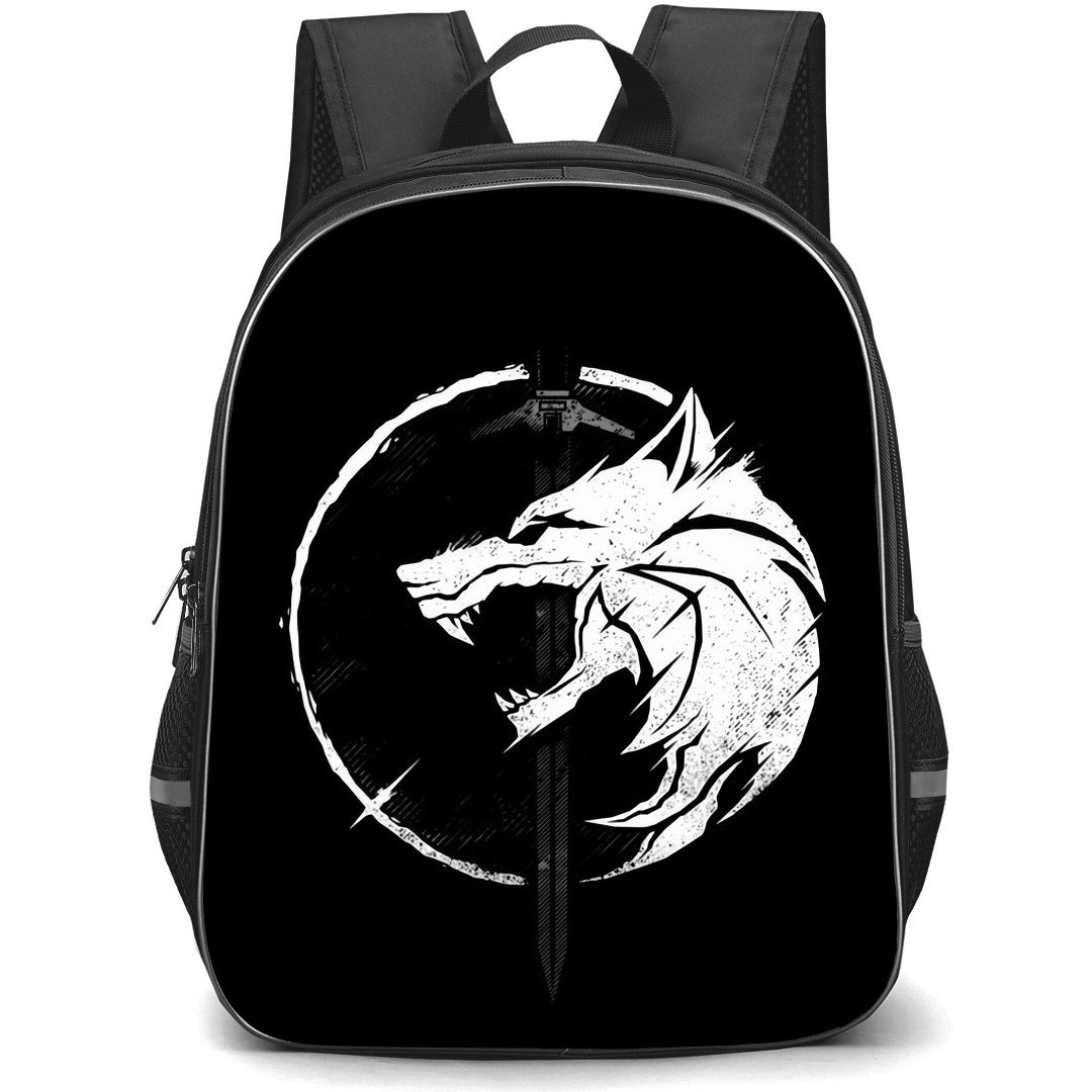 The Witcher Backpack StudentPack - White Wolf Symbol