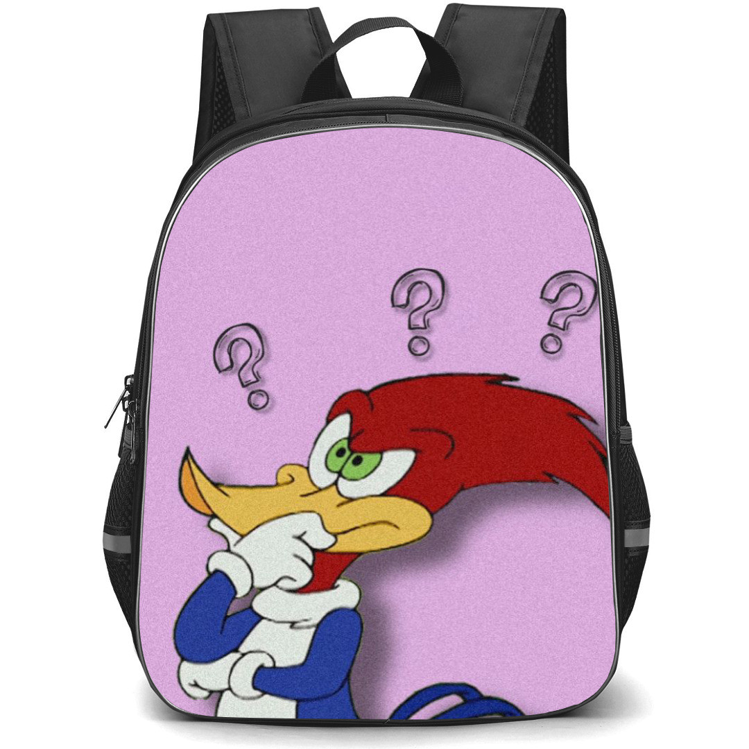 Woody Woodpecker Backpack StudentPack - Woody Woodpecker Thinking Lavender Background