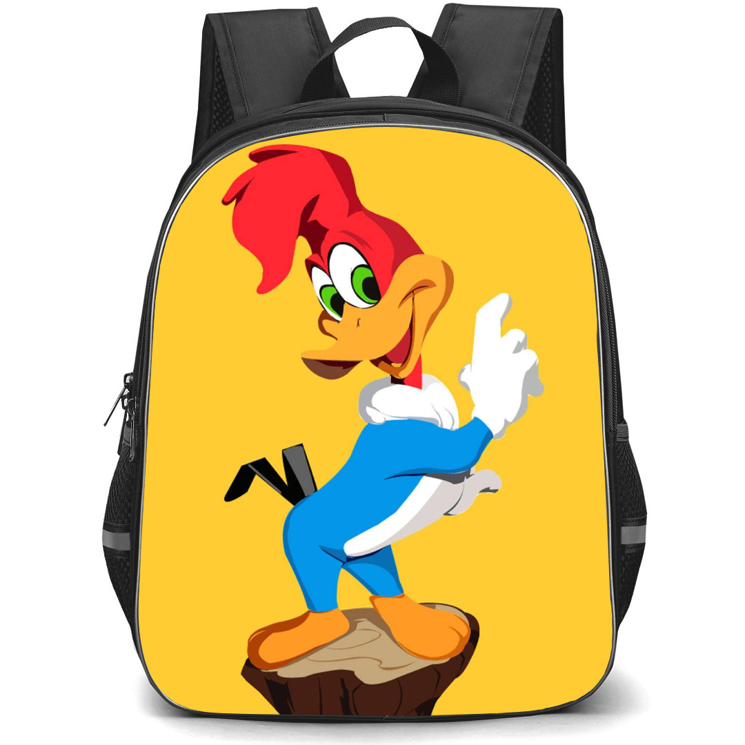 Woody Woodpecker Backpack StudentPack - Woody Woodpecker Top Of The Wood Yellow Background