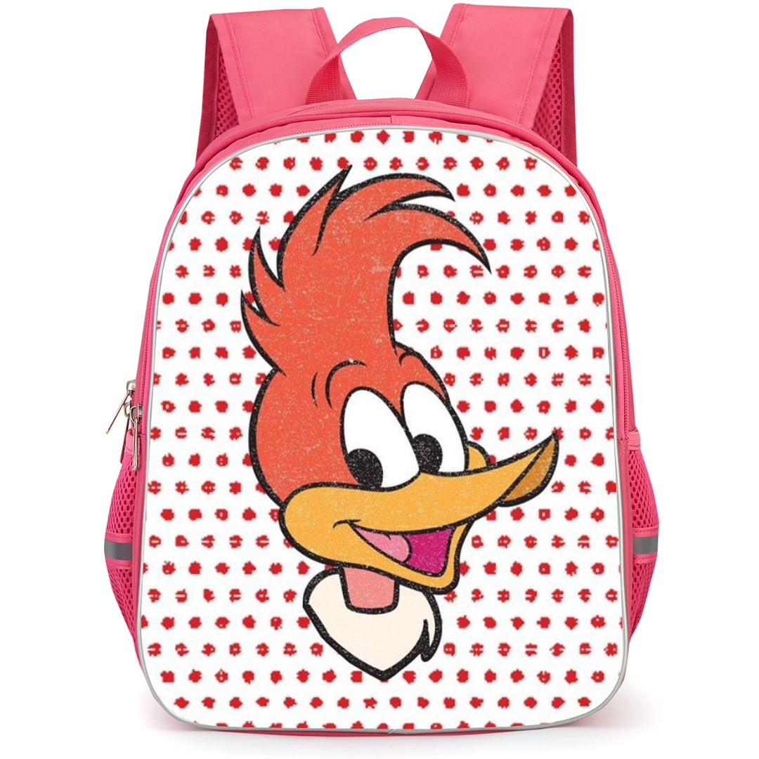 Woody Woodpecker Backpack StudentPack - Woody Woodpecker Vintage Red Dots White Background