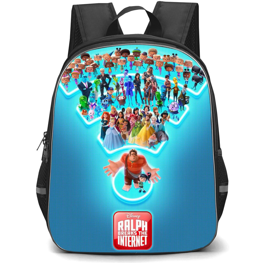 Wreck It Ralph Backpack StudentPack - Wreck It Ralph Breaks The Internet Blue Background Poster